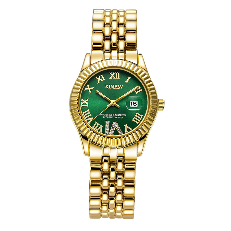 Luxury Watch Green - Ladies Big Brand Golden Watches Women