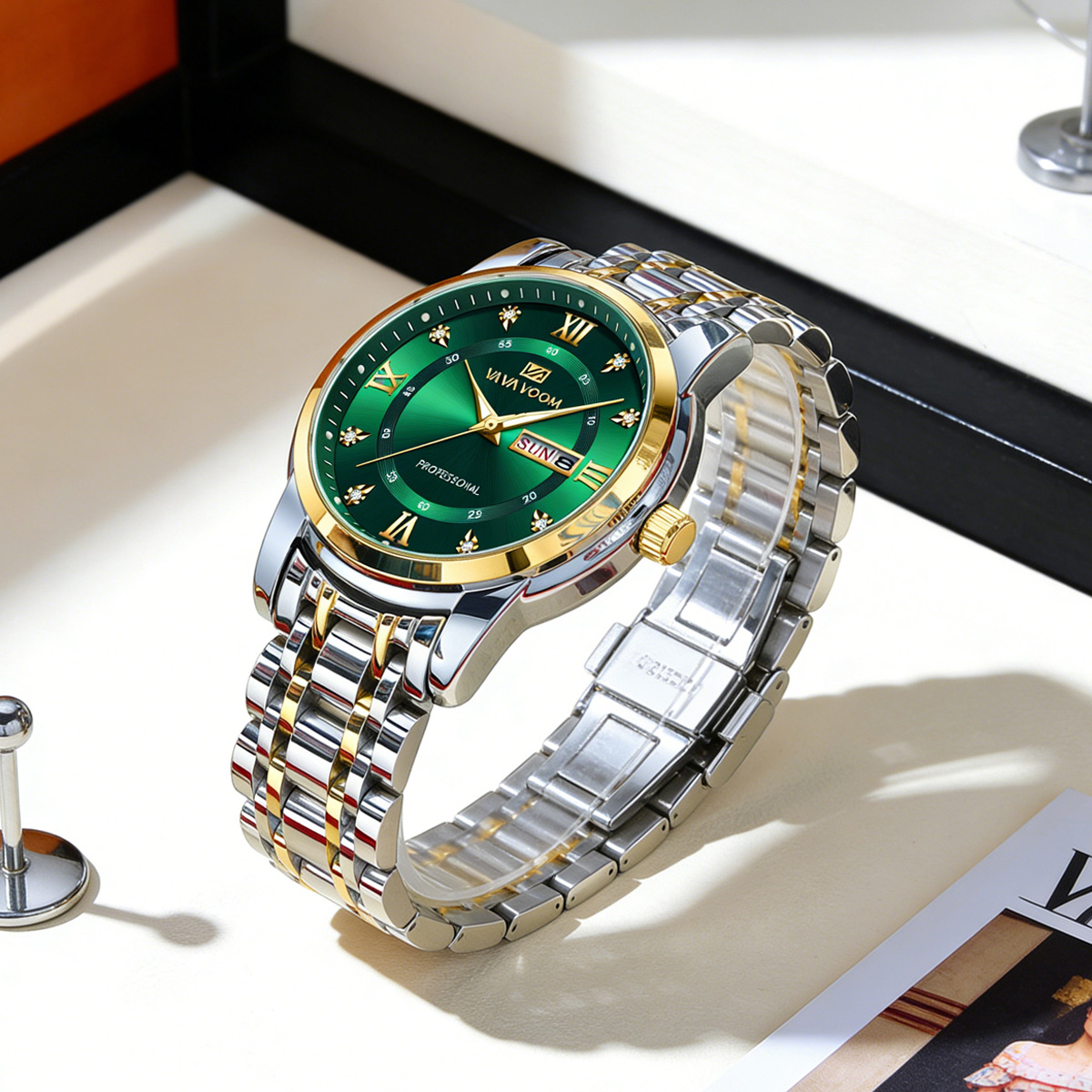 Luxury Rhinestone Gold Ring St - Luxury Watch With Green Dial 评论和价格