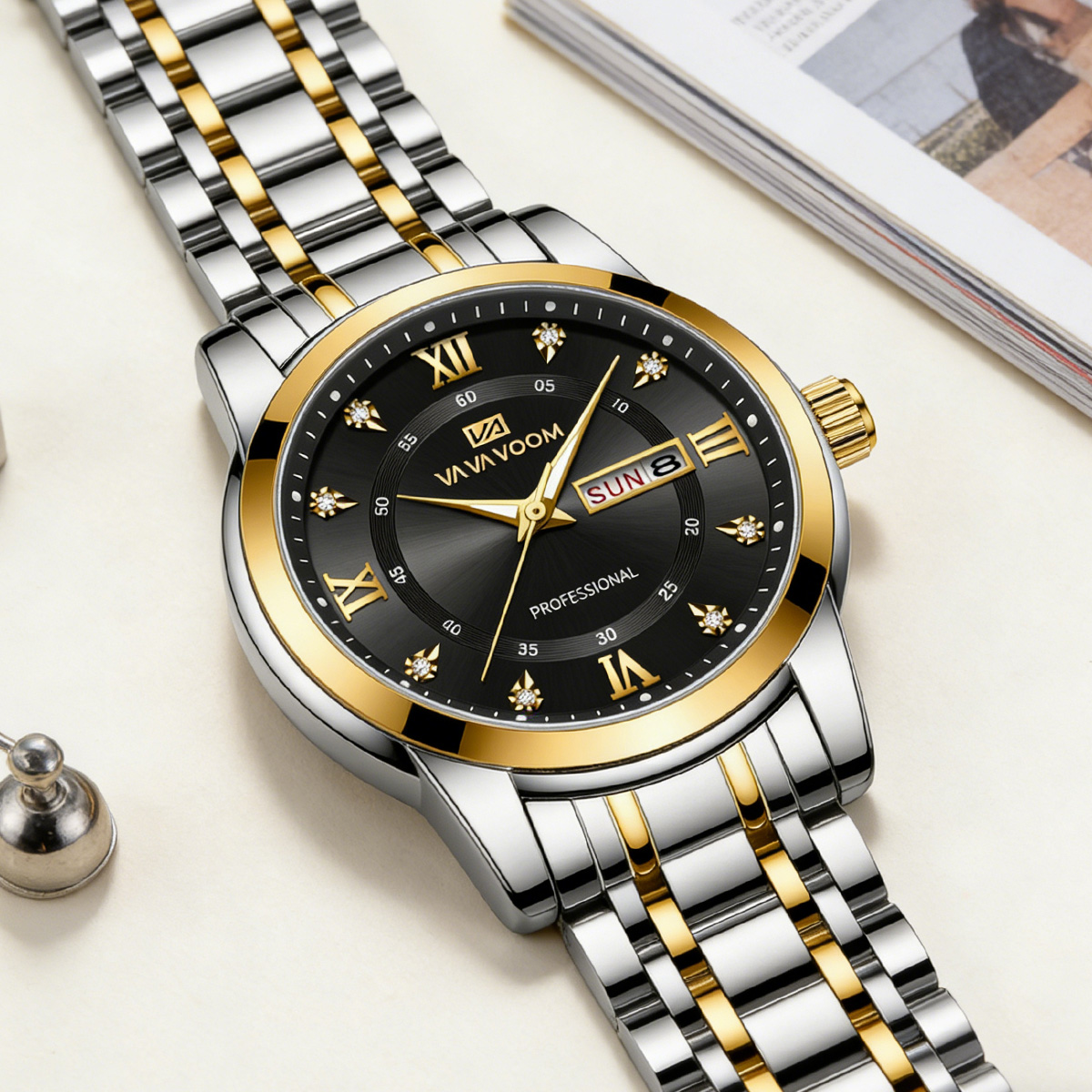 Luxury Rhinestone Gold Ring St - Luxury Watch With Green Dial 评论和价格