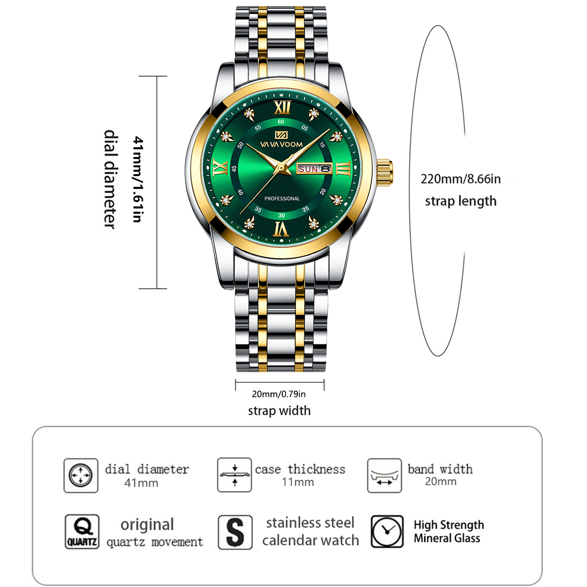 Luxury Rhinestone Gold Ring St - Luxury Watch With Green Dial 评论和价格