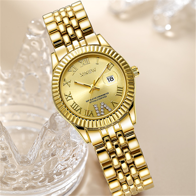 Ladies Big Brand Golden Watche - Luxury Watch Green 评论和价格
