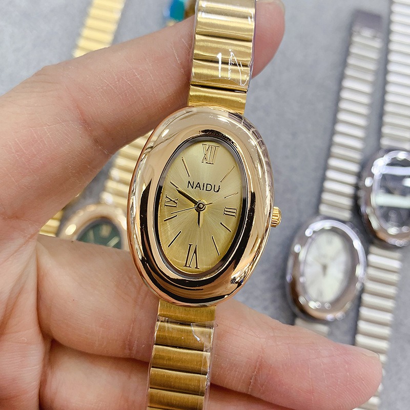 Luxury Brand Gold Oval Women Q - Luxury Watch Green 评论和价格