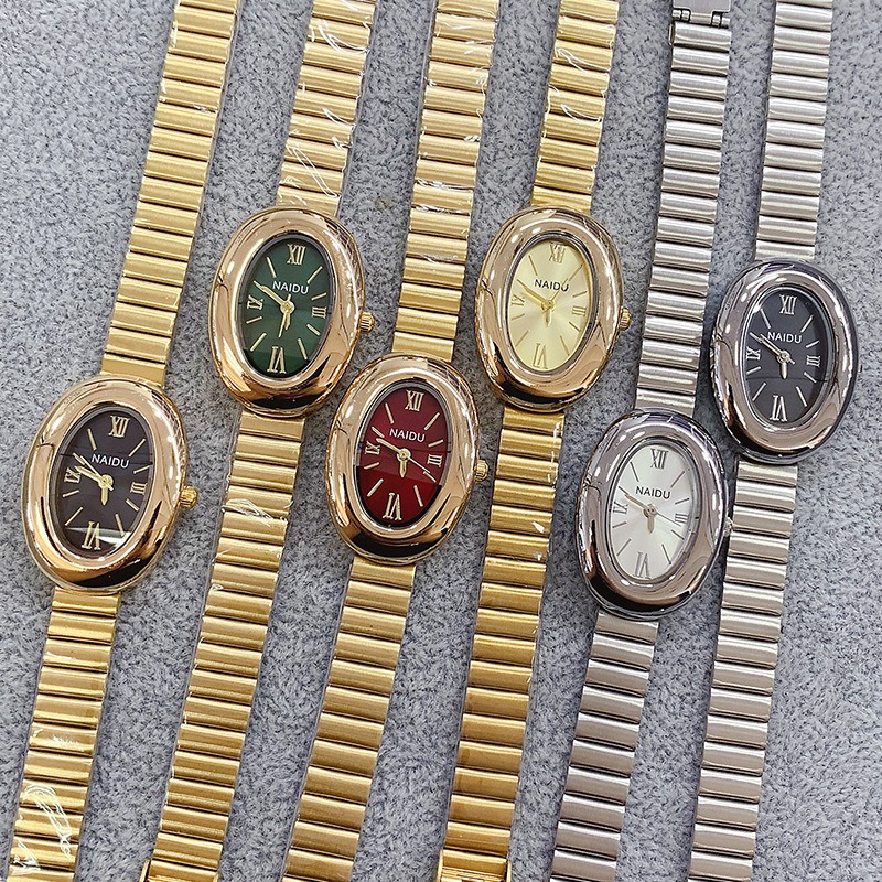 Luxury Brand Gold Oval Women Q - Luxury Watch Green 评论和价格